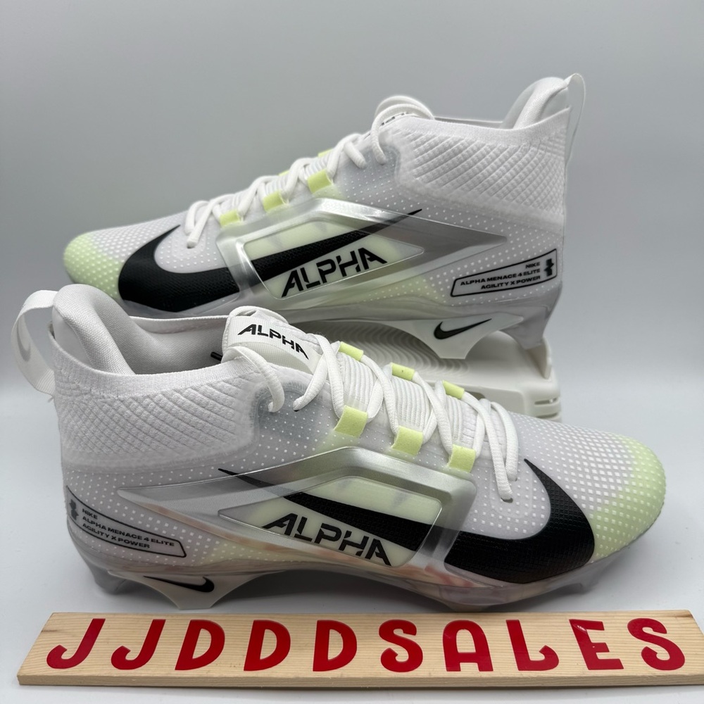 Nike Alpha Menace 4 Elite Football Cleats White FD7036-100 Men’s Size 9 NEW